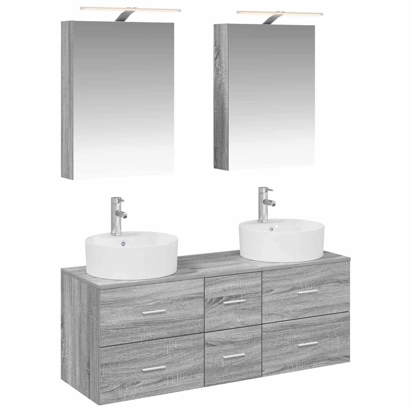 Bathroom Furniture Set 5 pcs Grey Sonoma