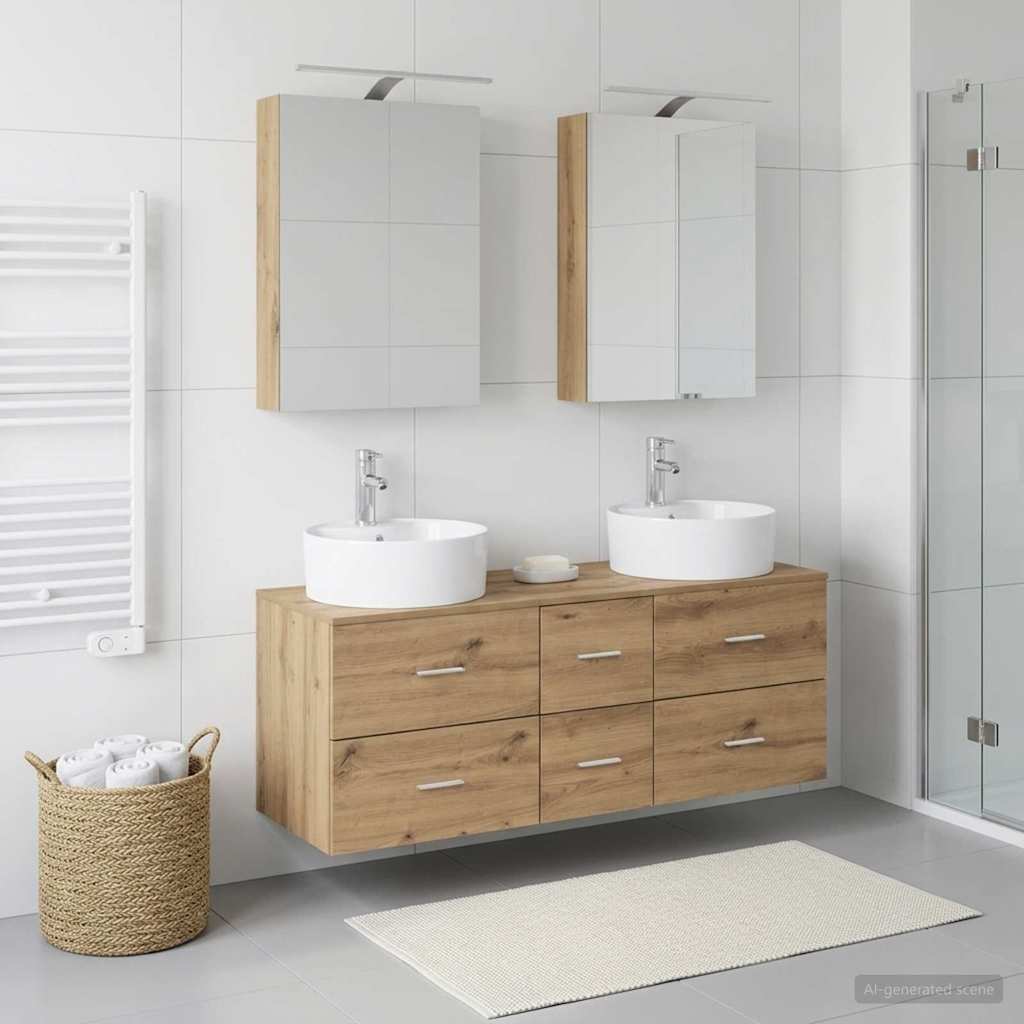 Bathroom Furniture Set 5 pcs Artisan Oak