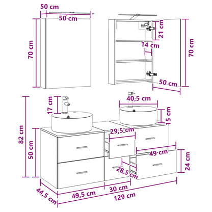 Bathroom Furniture Set 5 pcs Artisan Oak