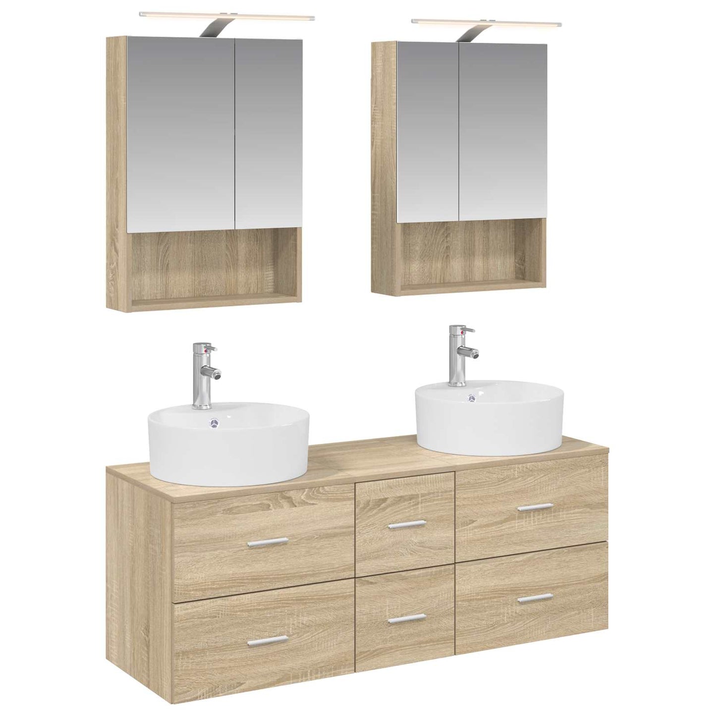 Bathroom Furniture Set 5 pcs Sonoma Oak