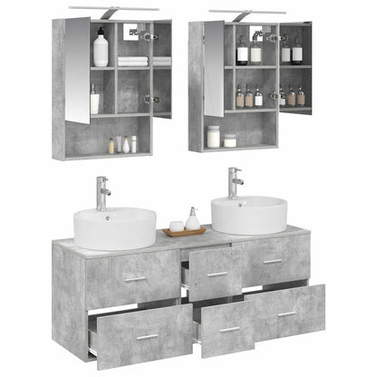 Bathroom Furniture Set 5 pcs Concrete Grey