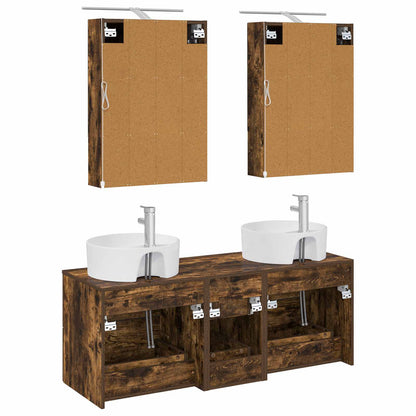 Bathroom Furniture Set 5 pcs Smoked Oak