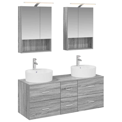 Bathroom Furniture Set 5 pcs Grey Sonoma