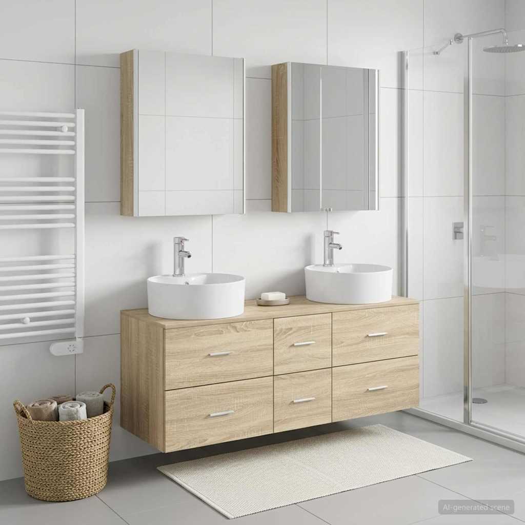 Bathroom Furniture Set 5 pcs Sonoma Oak