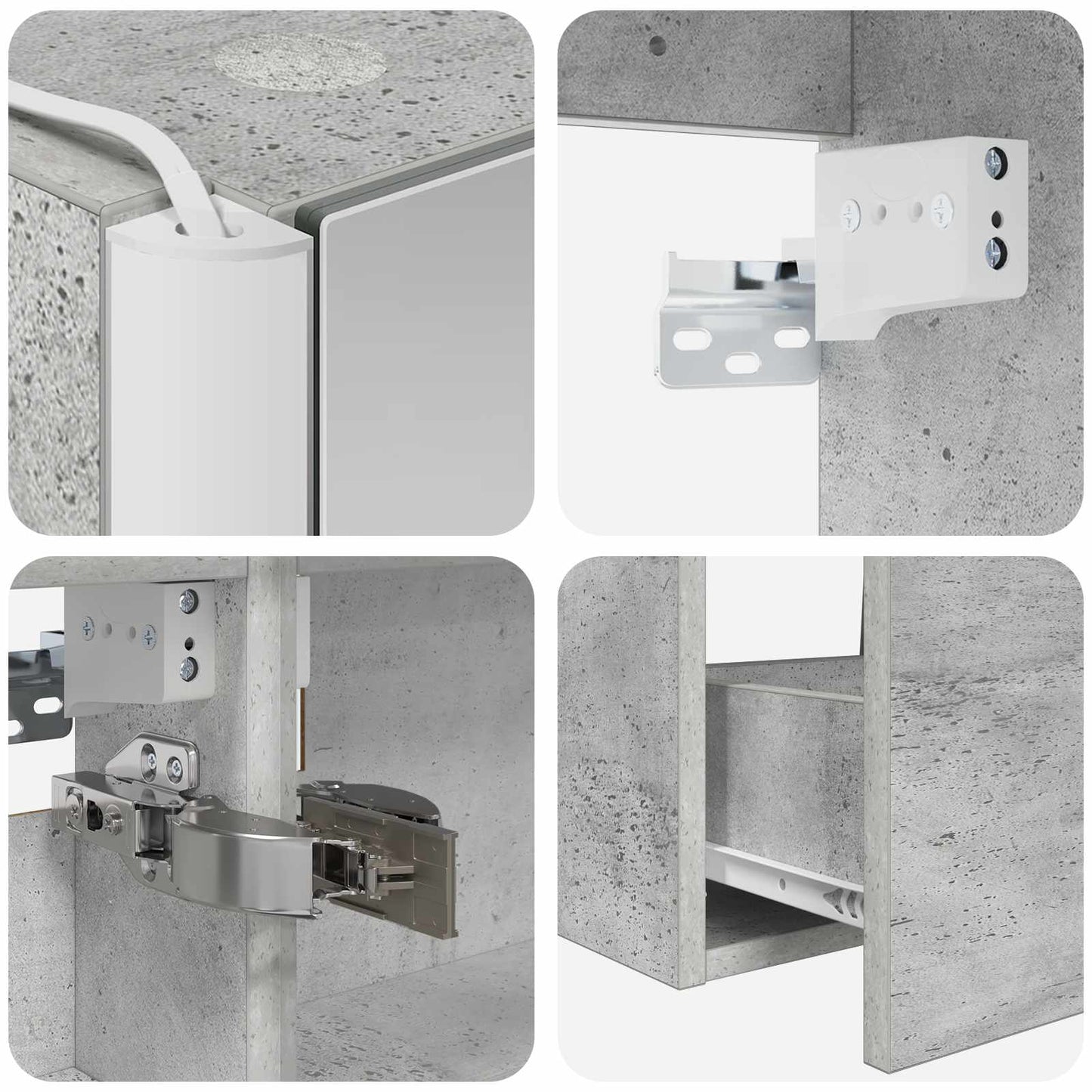 Bathroom Furniture Set 5 pcs Concrete Grey