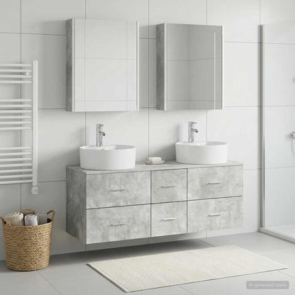 Bathroom Furniture Set 5 pcs Concrete Grey