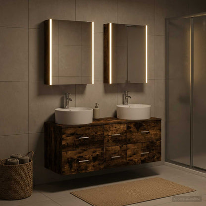 Bathroom Furniture Set 5 pcs Smoked Oak