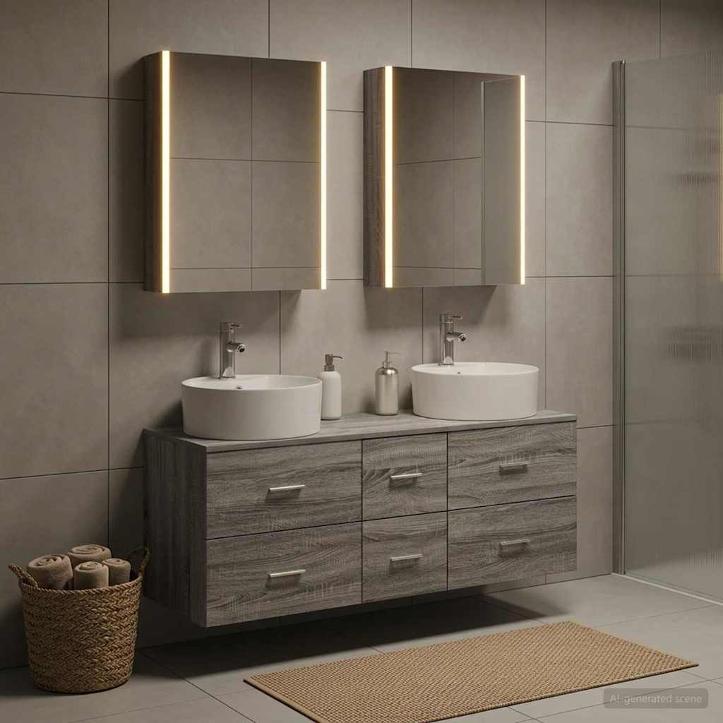 Bathroom Furniture Set 5 pcs Grey Sonoma