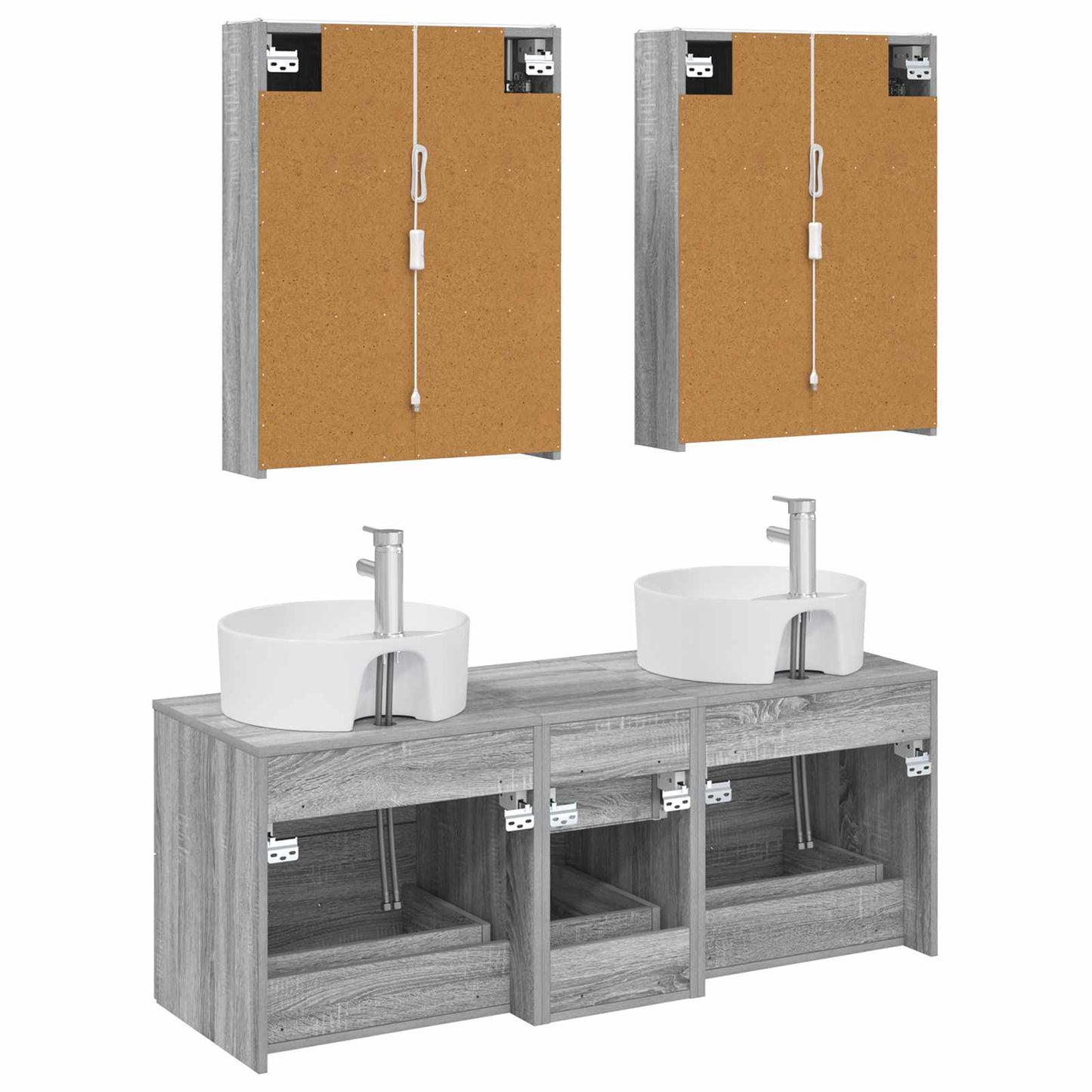 Bathroom Furniture Set 5 pcs Grey Sonoma