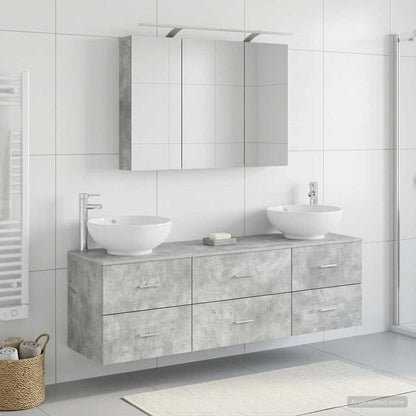 Bathroom Furniture Set 4 pcs Concrete Grey