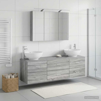 Bathroom Furniture Set 4 pcs Grey Sonoma