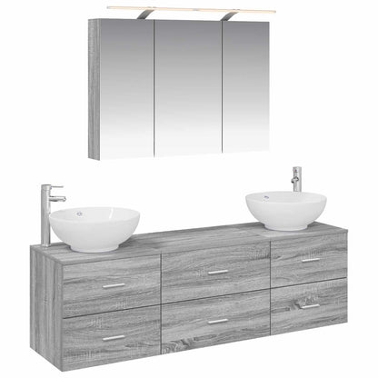Bathroom Furniture Set 4 pcs Grey Sonoma