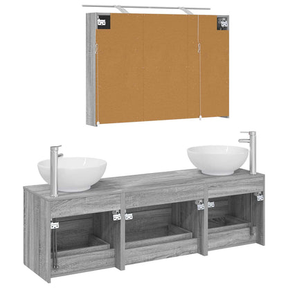 Bathroom Furniture Set 4 pcs Grey Sonoma