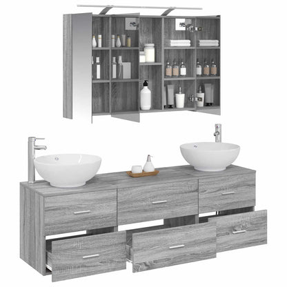 Bathroom Furniture Set 4 pcs Grey Sonoma