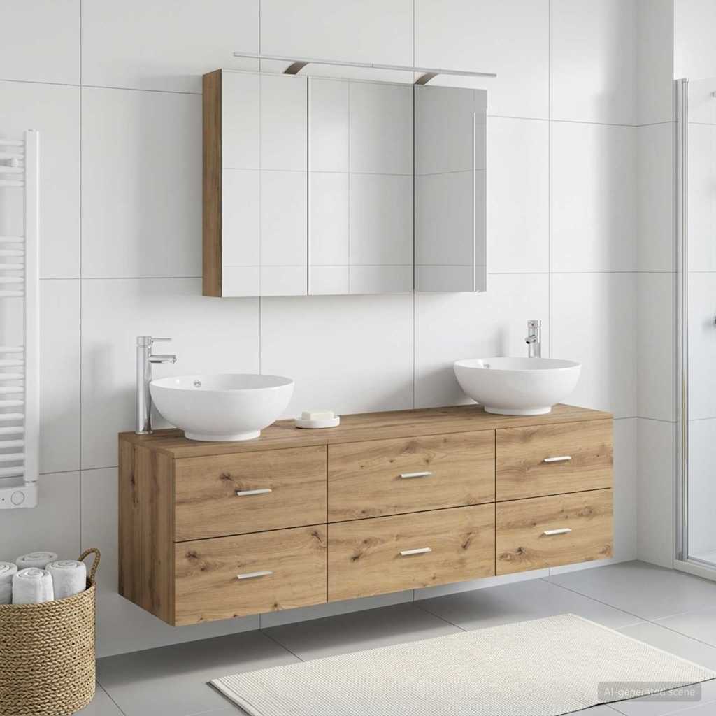Bathroom Furniture Set 4 pcs Artisan Oak