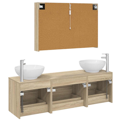 Bathroom Furniture Set 4 pcs Sonoma Oak