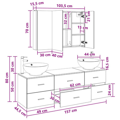 Bathroom Furniture Set 4 pcs Sonoma Oak