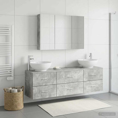 Bathroom Furniture Set 4 pcs Concrete Grey