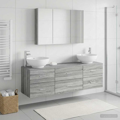 Bathroom Furniture Set 4 pcs Grey Sonoma
