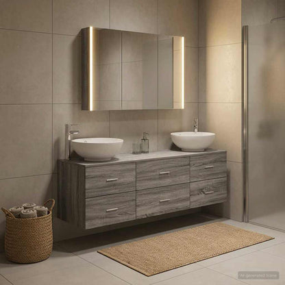 Bathroom Furniture Set 4 pcs Grey Sonoma