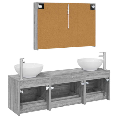 Bathroom Furniture Set 4 pcs Grey Sonoma