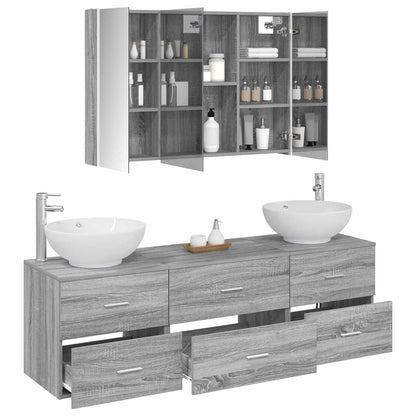 Bathroom Furniture Set 4 pcs Grey Sonoma
