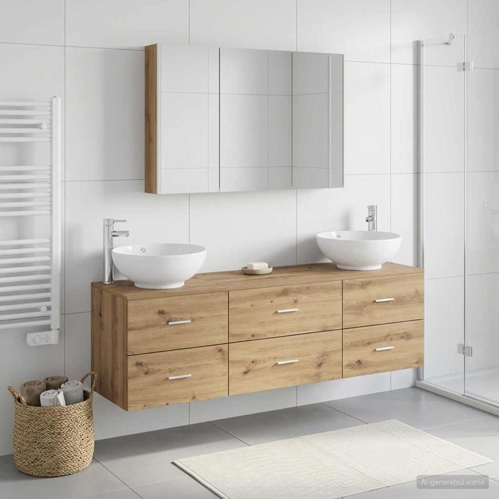 Bathroom Furniture Set 4 pcs Artisan Oak