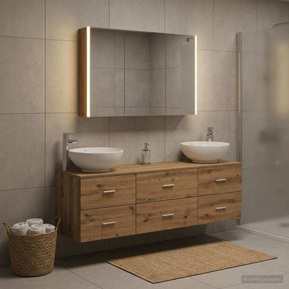 Bathroom Furniture Set 4 pcs Artisan Oak