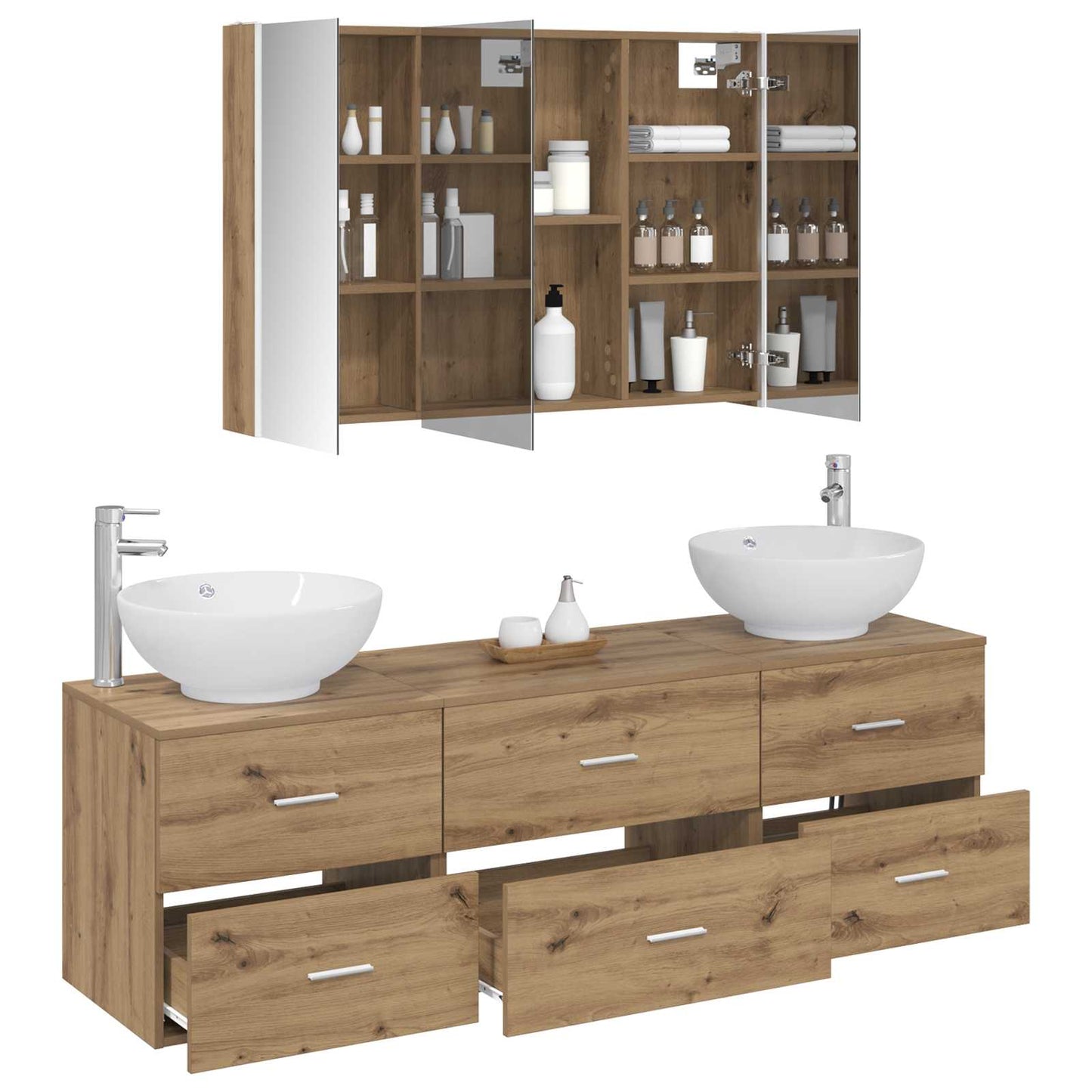 Bathroom Furniture Set 4 pcs Artisan Oak