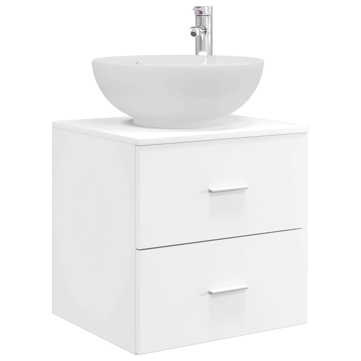 Bathroom Furniture Set 5 pcs White Engineered Wood and Glass