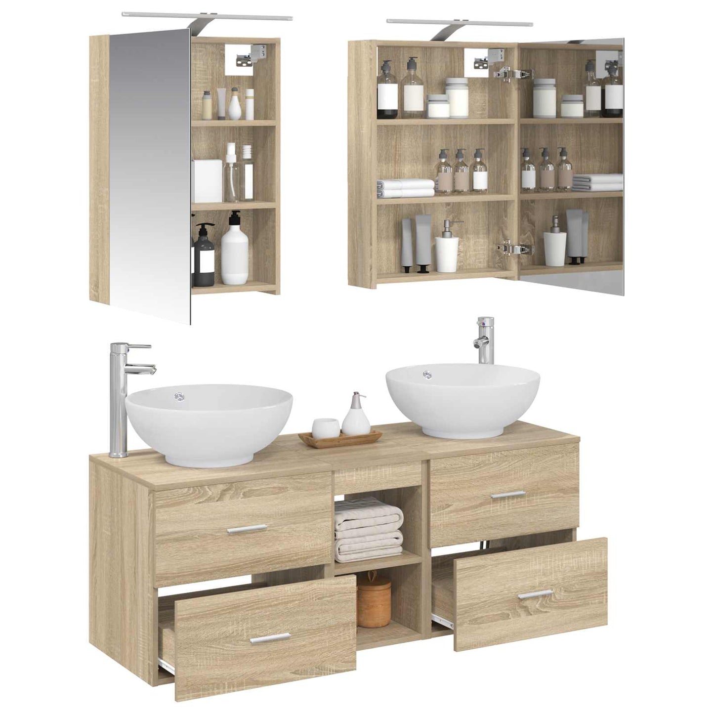 Bathroom Furniture Set 5 pcs Sonoma Oak
