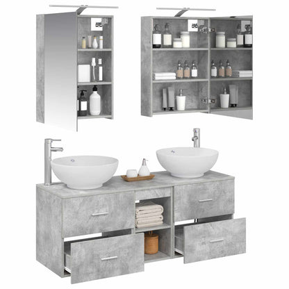 Bathroom Furniture Set 5 pcs Concrete Grey