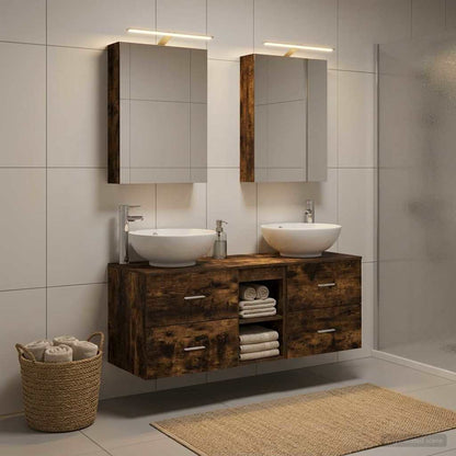 Bathroom Furniture Set 5 pcs Smoked Oak