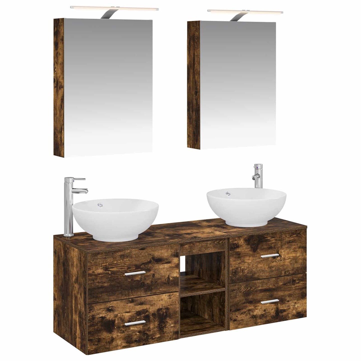 Bathroom Furniture Set 5 pcs Smoked Oak