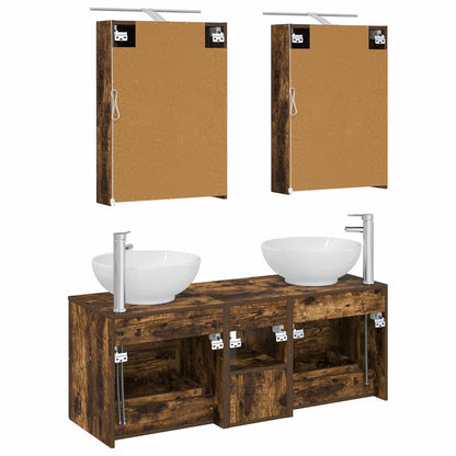 Bathroom Furniture Set 5 pcs Smoked Oak