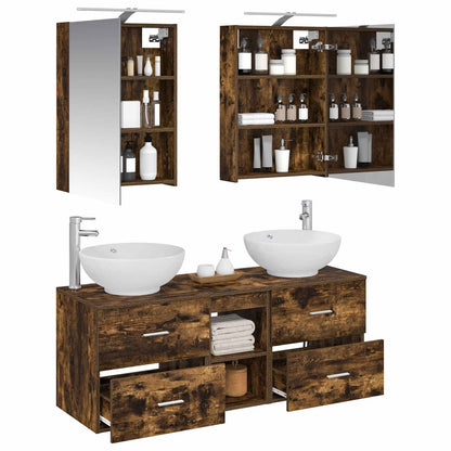 Bathroom Furniture Set 5 pcs Smoked Oak
