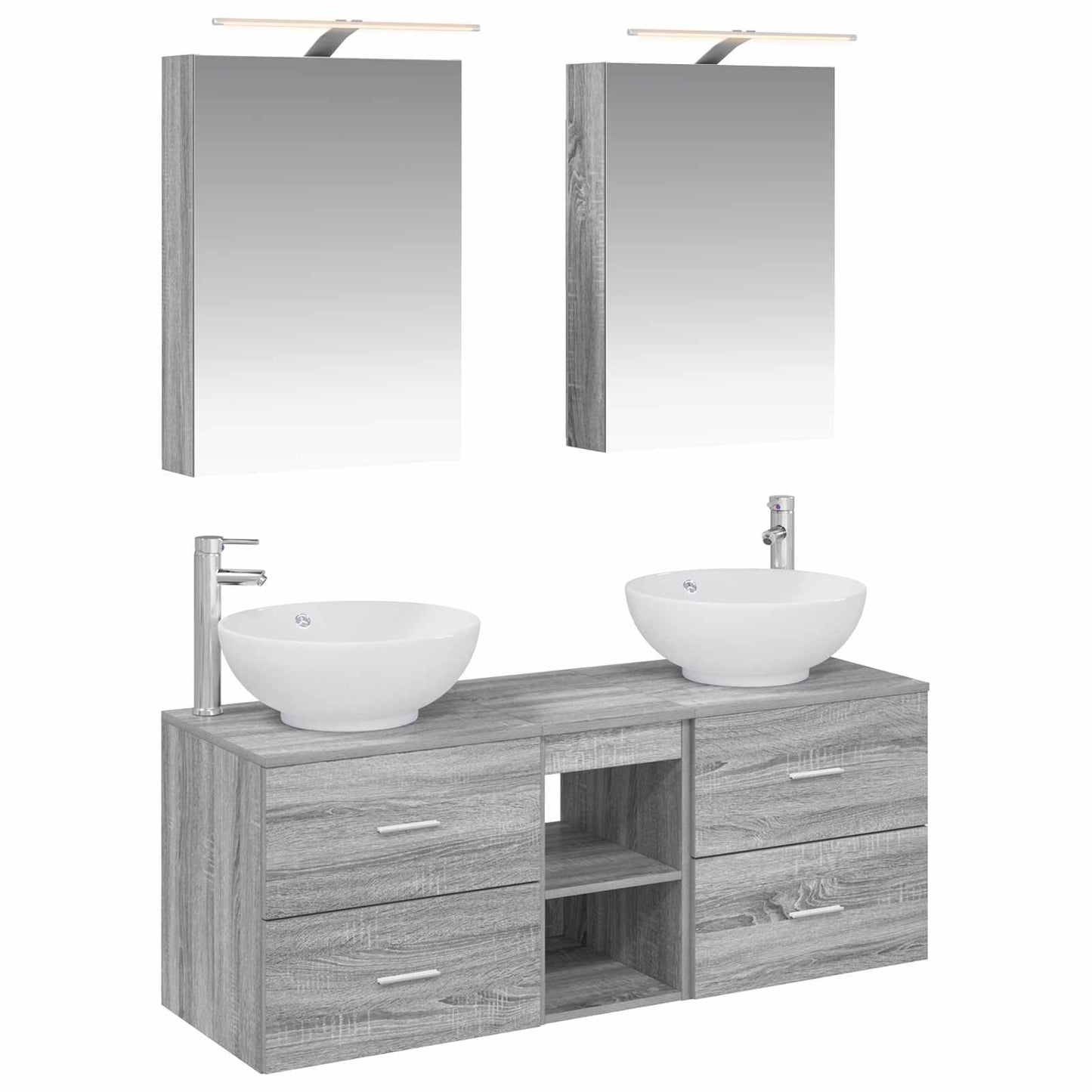 Bathroom Furniture Set 5 pcs Grey Sonoma