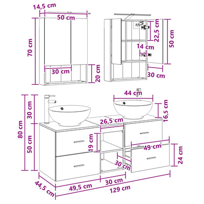 Bathroom Furniture Set 5 pcs Sonoma Oak