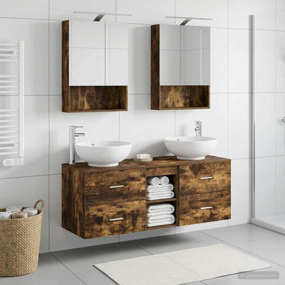 Bathroom Furniture Set 5 pcs Smoked Oak