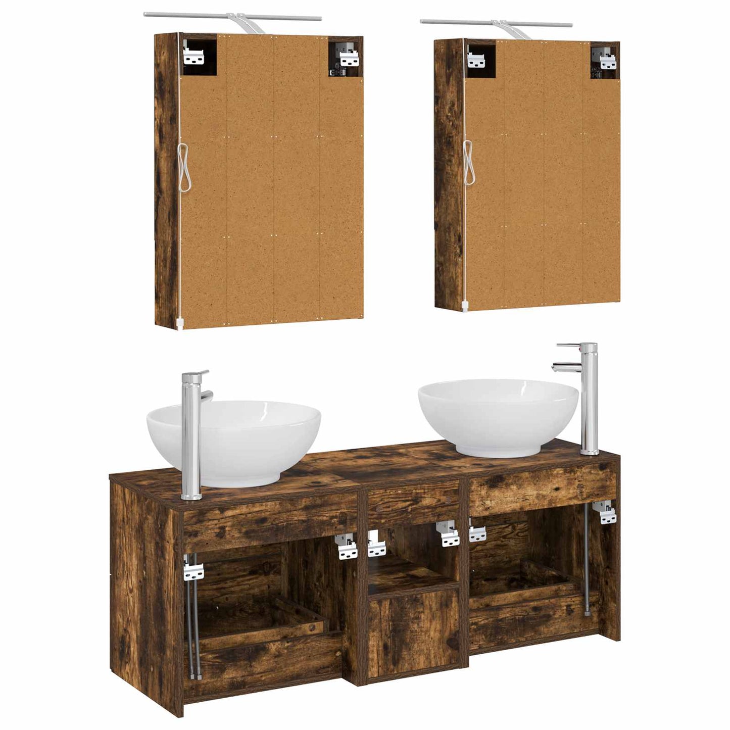 Bathroom Furniture Set 5 pcs Smoked Oak