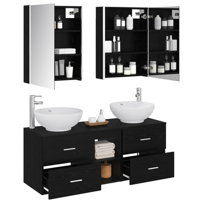 Bathroom Furniture Set 5 pcs Black Oak