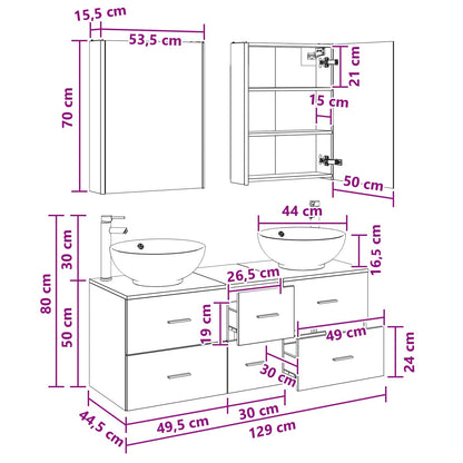 Bathroom Furniture Set 5 pcs Sonoma Oak