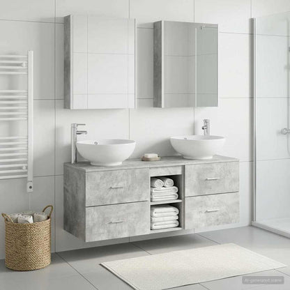 Bathroom Furniture Set 5 pcs Concrete Grey