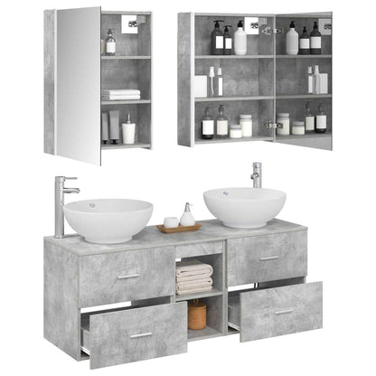 Bathroom Furniture Set 5 pcs Concrete Grey