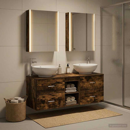 Bathroom Furniture Set 5 pcs Smoked Oak