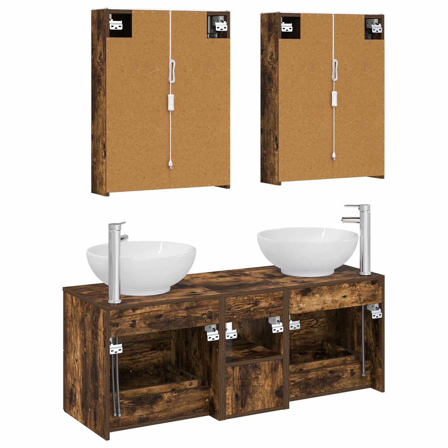Bathroom Furniture Set 5 pcs Smoked Oak