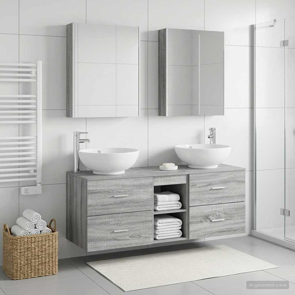 Bathroom Furniture Set 5 pcs Grey Sonoma