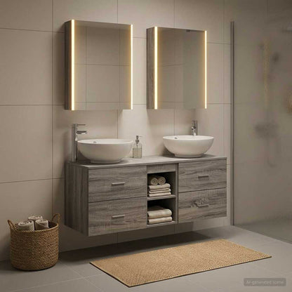 Bathroom Furniture Set 5 pcs Grey Sonoma