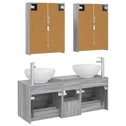 Bathroom Furniture Set 5 pcs Grey Sonoma