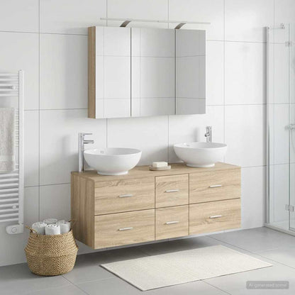 Bathroom Furniture Set 4 pcs Sonoma Oak